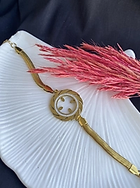 Çeyrek Altın uyumlu Çelik bileklik