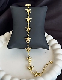 Yıldız model 14ayar altın kaplama çelik bileklik