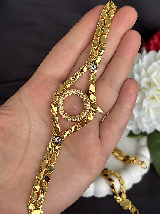 Arpa model çeyrek altın uyumlu altın kaplama bileklik