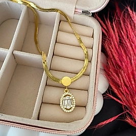 İtalyan zincir çelik Baget kolye 45 cm