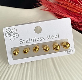 Çelik top küpe 6 lı