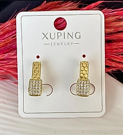 14 ayar altın renk baget taş küpe