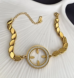 Çeyrek altın uyumlu arpa model çelik bileklik