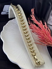 Elips zirkon taşlı 14 ayar altın kaplama Xuping bileklik