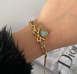 Kalpli tiffany detay çelik bileklik