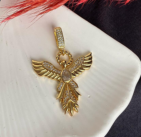Ankakuşu klipsli çelik charm