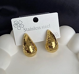 Çelik Damla küpe gold