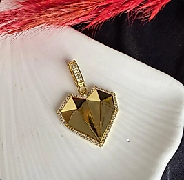 Klipsli çelik kalp charm