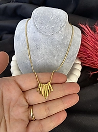 Çelik kolye gold 45 cm