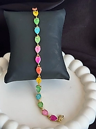 Damla model tasarım renkli taşlı çelik bileklik