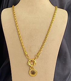 Burgu zincir gemici kilitli çelik kolye 60 cm