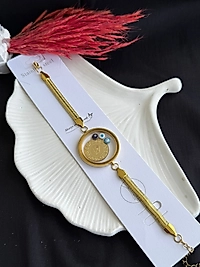 Çeyrek ve yarım altın uyumlu fanus kapaklı çelik bileklik