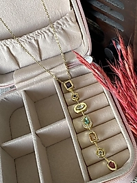 7 element temsili çelik Y kolye