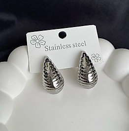 Çelik Damla küpe silver