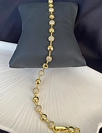 14 ayar renginde zirkon taşlı topçuk bileklik