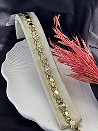 Baklava model taşlı 14 ayar altın kaplama Xuping bileklik